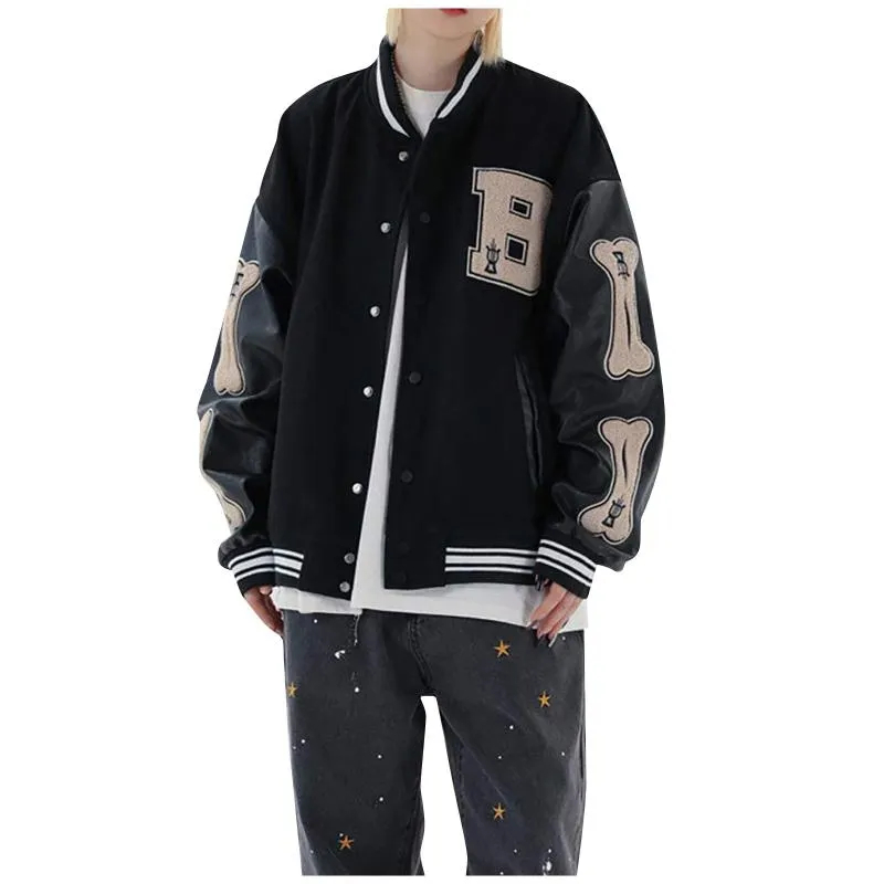 Casacos masculinos moda elegante britânica 2021 hip hop streetwear jaqueta de beisebol carta b bordado bordado boberber college jacket # f4