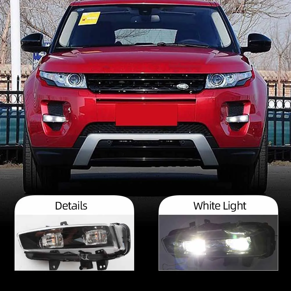 2PCS Front Fog Light Lampa dla Land Rover dla Range Rover Evoque 2012 2012 2013 2014 2015 2016 LED Reflight światła mgeczka