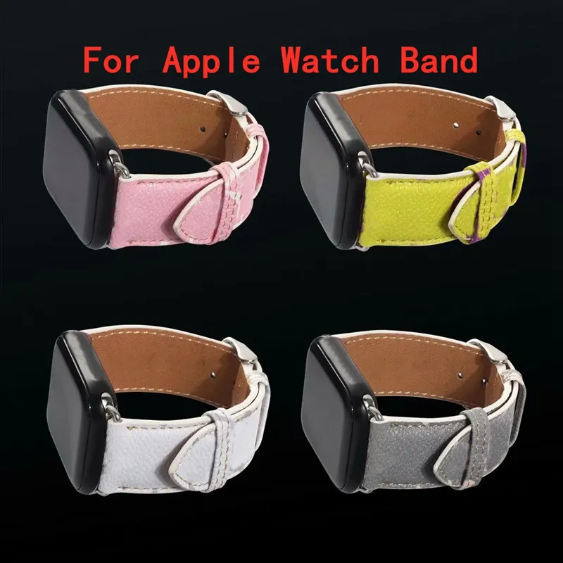Riemen voor Apple Watch Bands Iwatch Series 7 45 MM 1 2 3 4 5 6 Mode Designer Lederen Horlogeband 42mm 38mm 40mm 44mm 41mm Armband Smart Strap Polsband voor Vrouwen Gift