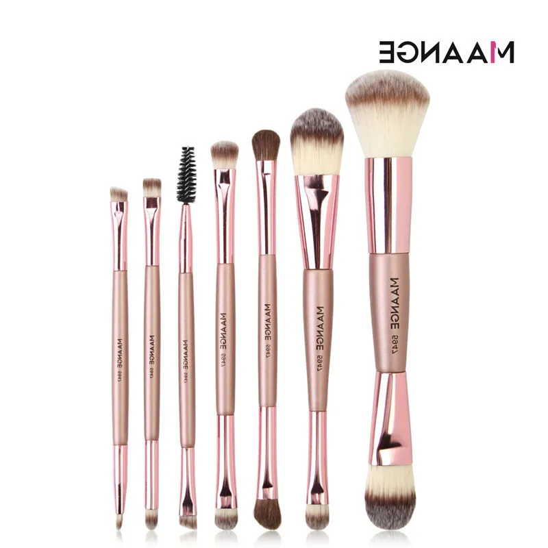 7PCS Makeup Щетки набор многофункциональных двойных головки Concealer брюки, смешивание для бровей косметический макияж кисти набор Brocha de Maquillaje