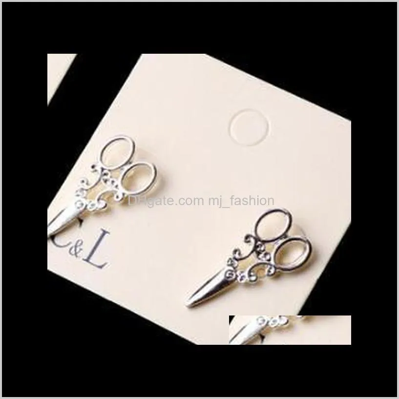 personality scissors earrings stud fshears earring clippers earring stud fashion jewelry for women shipping wholesale ps1885