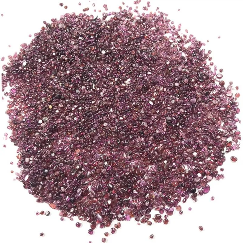 Obiekty dekoracyjne Figurki 100G Red Garnet Kwarcowy Kwarcowy Kryształ Polerowany Kamień Rock Żwir Gem Healering Tumbled Frytki Zgniatony Próbka Gemstone