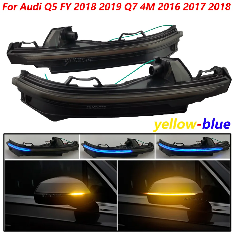 For Audi Q5 FY 2018 2019 Q7 4M 2016 2017 LED Dynamic Blinker Turn Signal Side Mirror Lights indicator