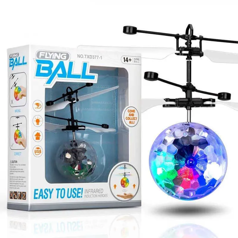 Boule de cristal de détection boule volante lumineuse enfants balles de vol drone à induction infrarouge mini avion jouet sensoriel cadeau pour enfants 211026