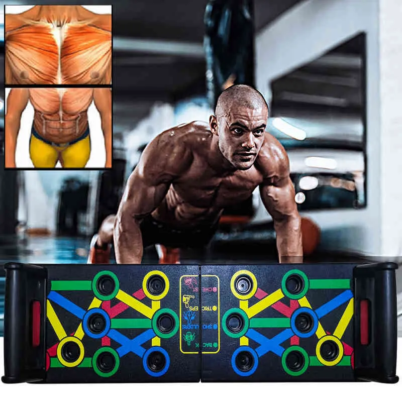14 I 1 Push-Up Rack Board Training Sport Workout Fitness Gym Equipment Push Up Stand för ABS Abdominal Muscle Building Övning 2242B