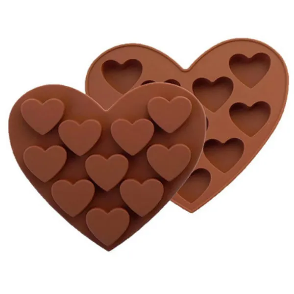 Silicone Cake Baking Moulds10 Lattices Heart Shaped Chocolate Mould RH2253
