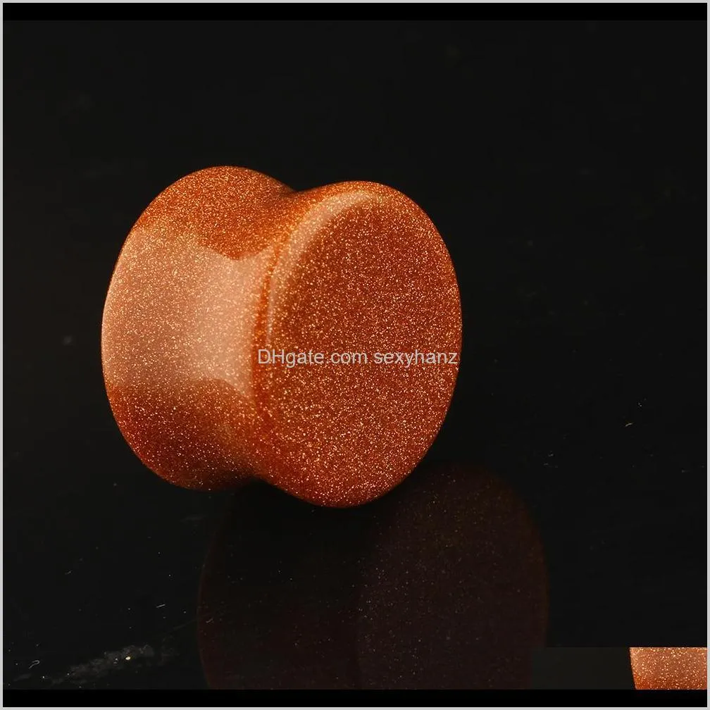 nature stone ear plugs tunnels gauges stretcher piercings double flared flesh stone piercings body jewelry mix 6-16mm