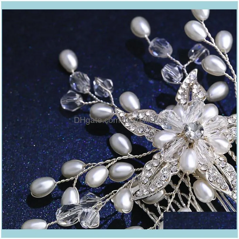 Designers Pearl Comb Bridal Hair headdress jewelry diamond wedding accessories comb hca01