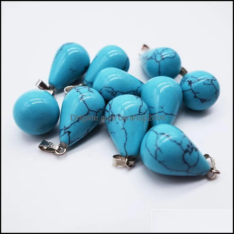 Healing Stone Water Drop Pendants Charms Amethyst Opal Obsidian Chakra Beads High Quality Jewelry Natural Stone Pendants Fit for