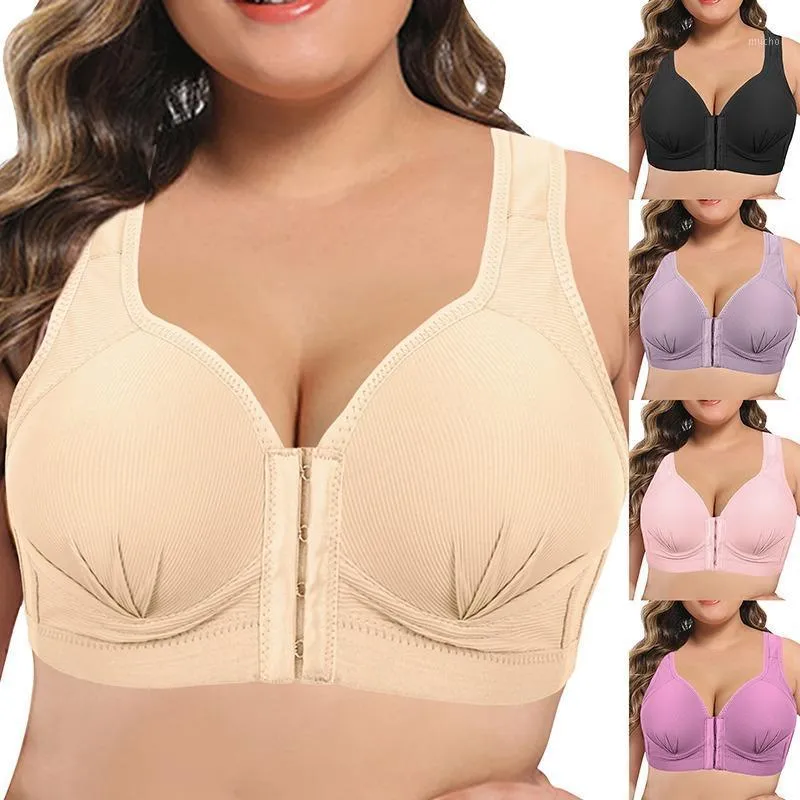 Set Of Womens Seamless Push Up Bra With Front Buckle Soft