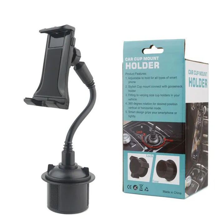 Supporto per telefono con supporto per tablet per auto con collo di cigno regolabile Rotazione di 360 gradi per iPad iPhone Samsung Galaxy Tab