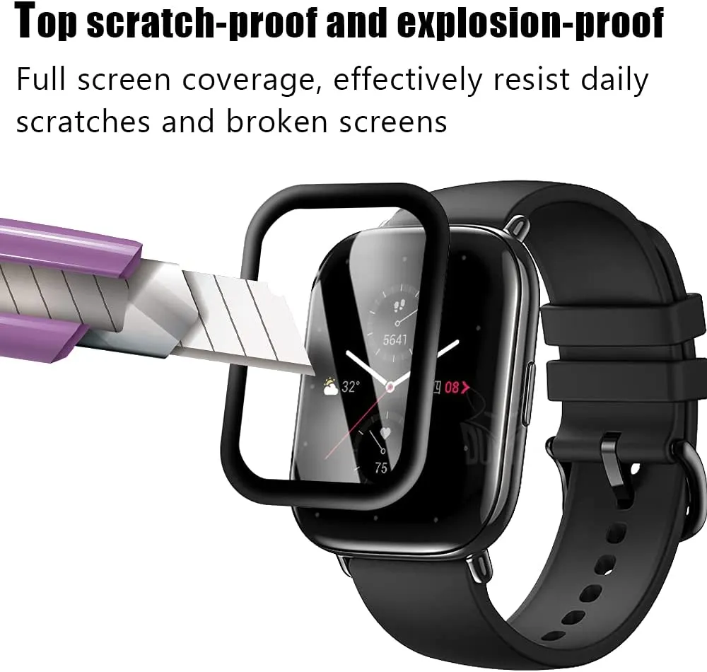 Vetro morbido temperato per Amazfit GTS 3 2 2e Mini protezione dello schermo in fibra di vetro ultra-sottile protezione completa TPU flim Accessori