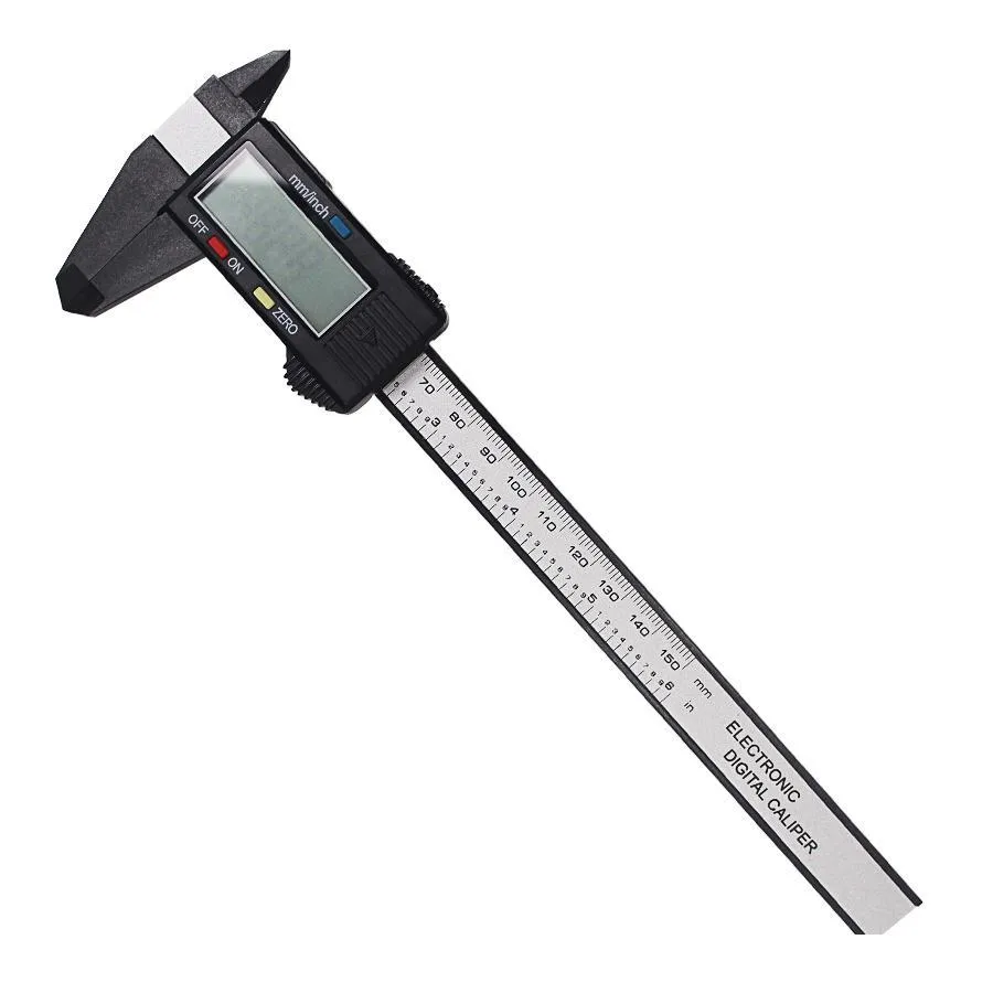 2021 Digital Caliper 150mm 6 tum LCD Digital elektronisk kolfiber Vernier Caliper Gauge Micrometer Mätverktyg