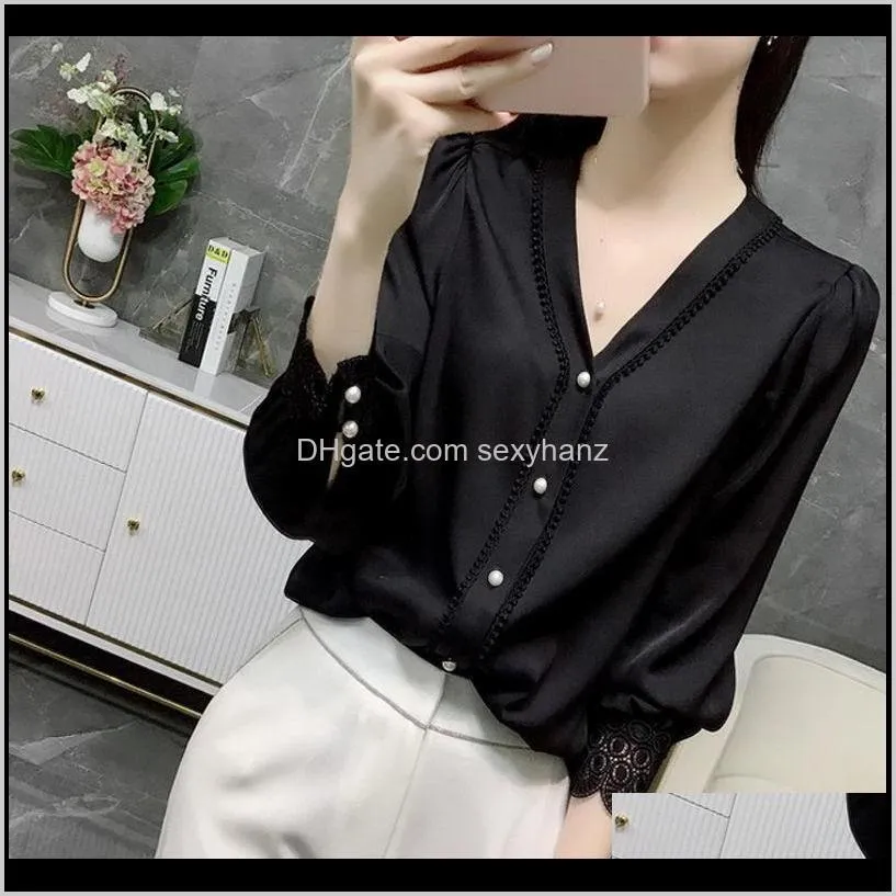 fashion womens tops and blouses plus size chiffon blouse shirt v neck office blouse long sleeve women button up shirts blusas