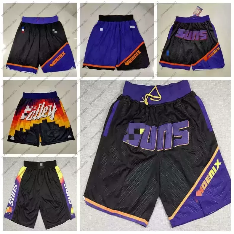 Mens Stitched Just Don Basketball Shorts Suns22 Ayton Devin Booker 1 Chris Paul 3 Mitchellness 2021/22 Edition City Sweatpants Vit Svart