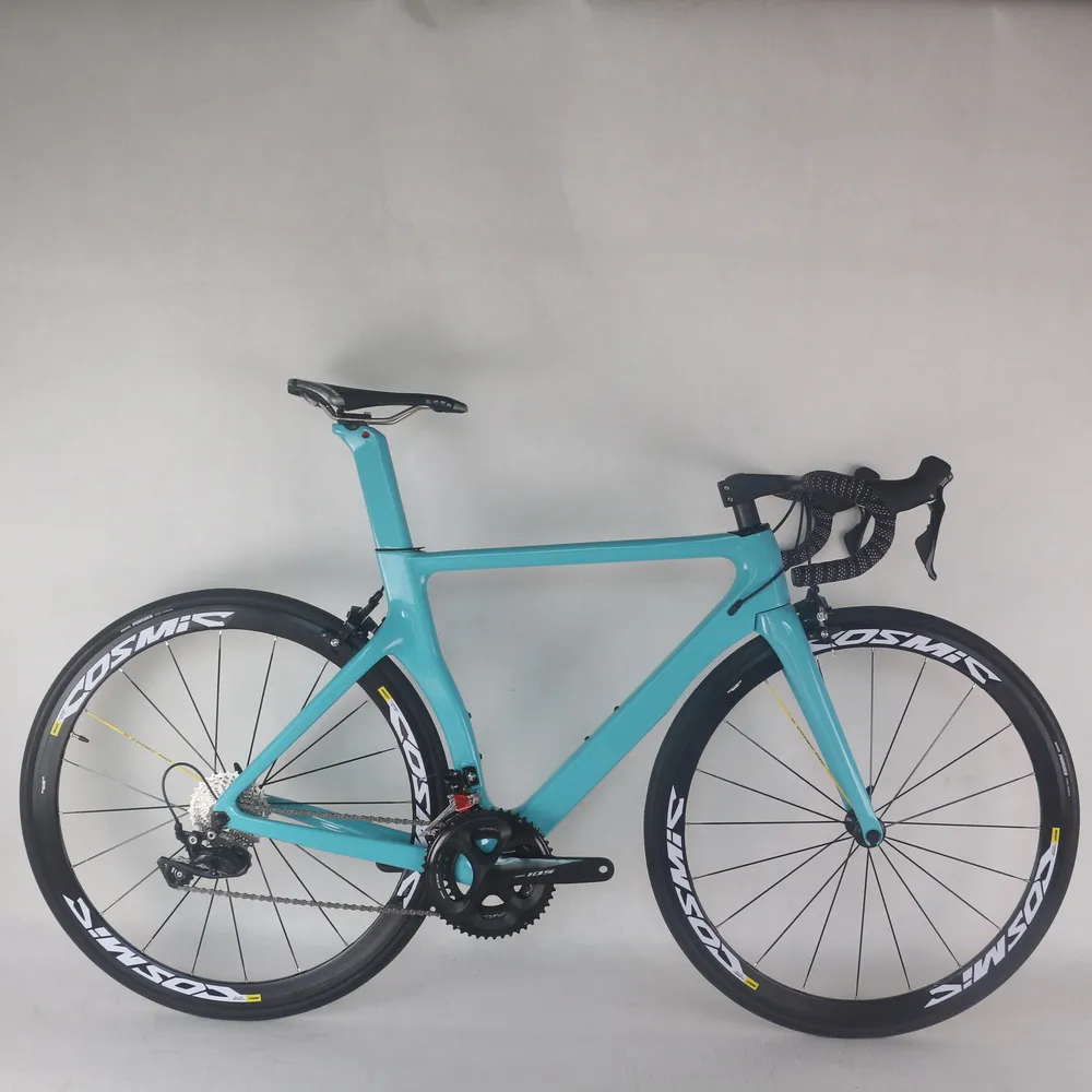 Seraph Bule Color Carbon Fiber Road Rim Brake Komplettrad TT-X2 mit R7000 Groupset Kassette 11-32T und Aluminium-Laufradsatz