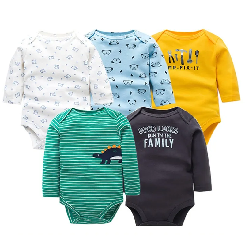 Длинные рукава комбинезон новорожденных мультфильм в полоску Baby Pajamas Rompers Bodysuits набор мальчиков Одежда для одежды для одежды 20220224 Q2