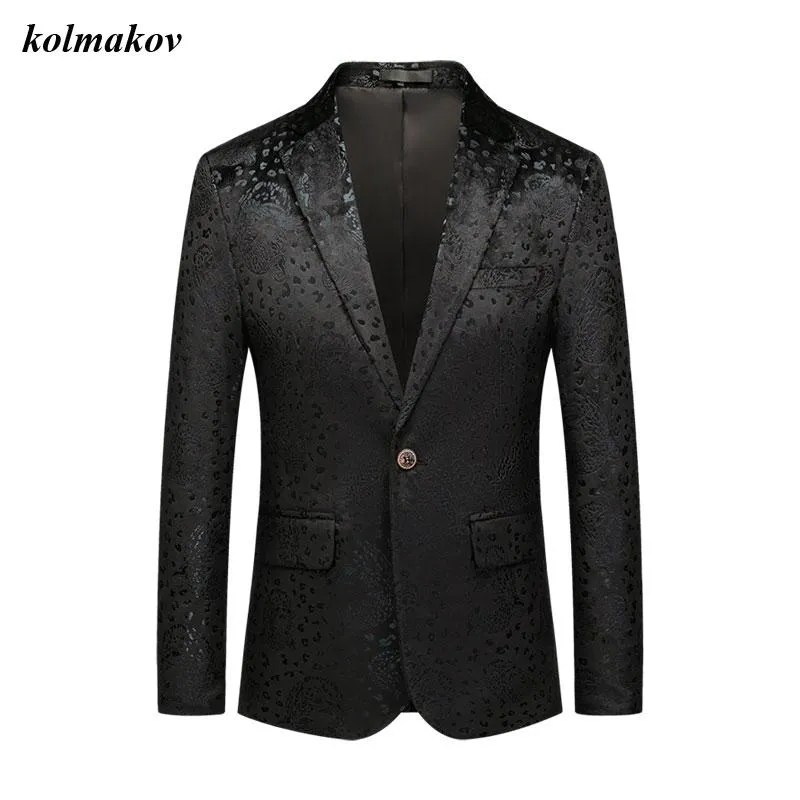 Chegada Estilo de Primavera Homens Boutique Blazers Alta Qualidade Negócios Padrão Casual Padrão Único Buttom Homens Casaco Casaco Casaco M-6XL Ternos