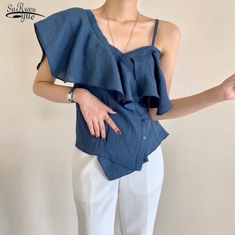 Été Dos Nu Sexy Peplum Top Femme Hors Épaule Femmes Tops et Blouses Chic Vintage Chemisier À Volants Chemise Blusas 14317 210521