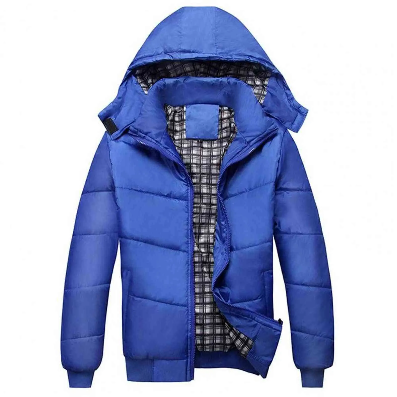 Męska kurtka stały kolor z kapturem ciepły szczupły zima w dół płaszcz męski płaszcz do codziennego nosić G1108