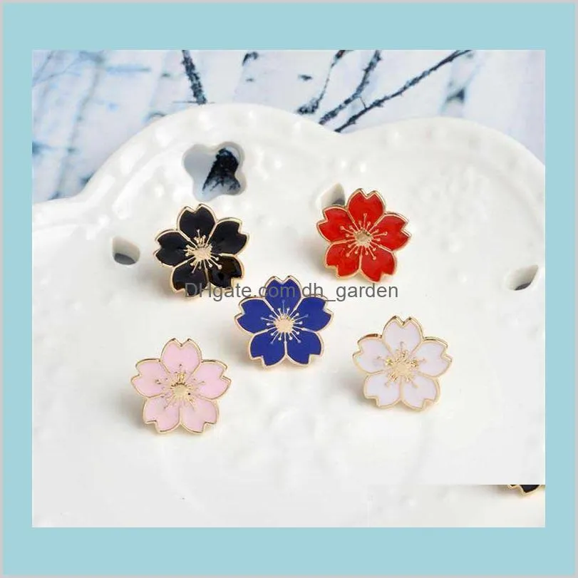 cherry flower gold color brooch pin buttons pins pin badges for bags japanese style jewelry gift for girls brooch