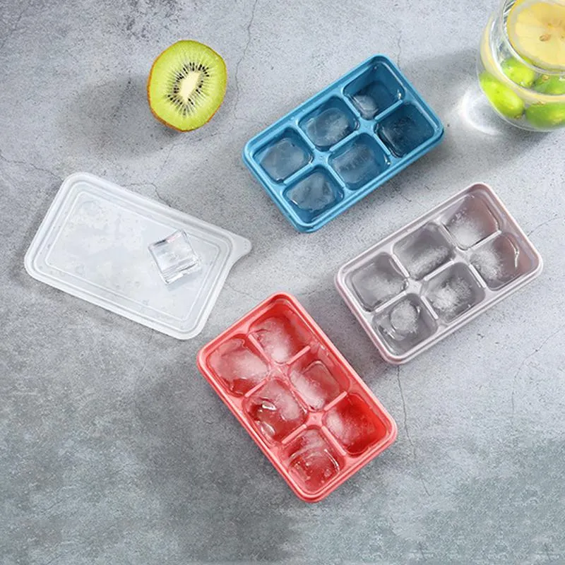 6 Lattice Ice Cube Tray Tools Food Grade Silicone Candy Cake Mold Baking Cakes Cream Moulds With Lids Kitchen Accessories BH4518 TQQ