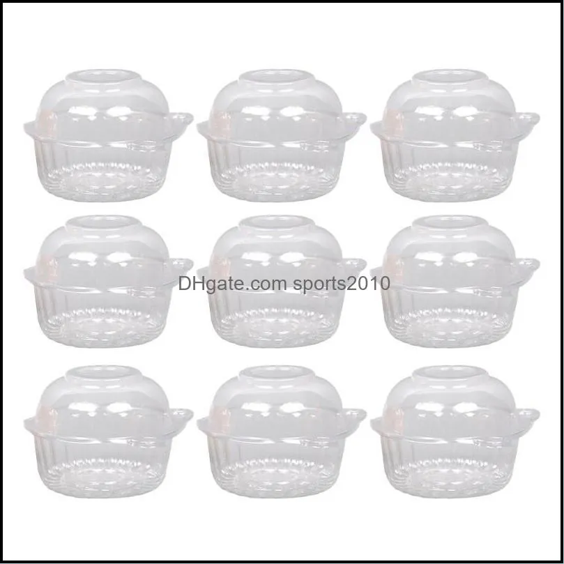 50 Pcs Disposable Transparent Cake Pastries Box Cupcake Muffin Dome Holders Cases Boxes Cups (Cat Head Shaped)