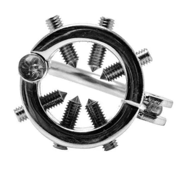 Edelstahl Penisring Mit Noppen  Ball Stretcher Hodengewicht Inkl.  Verschluss Chastity Steel