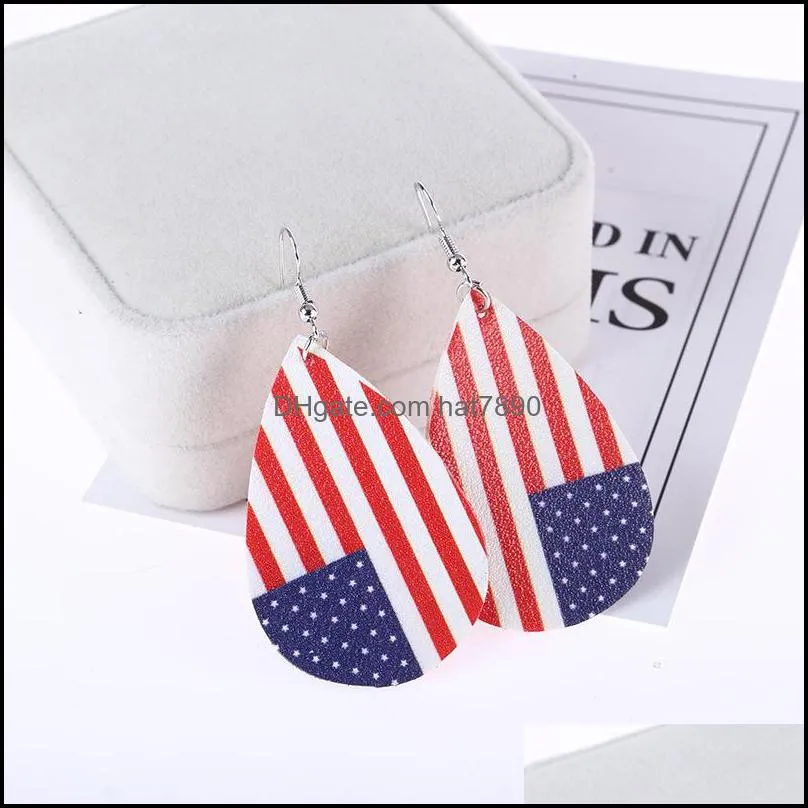 Handmade Teardrop Leather Earrings American Flag Football softball Baseball basketball soccer Sports Dangle Earrings for Women Girls