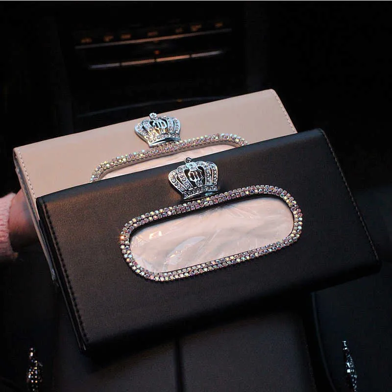 Cute-Crystal-Car-sun-visor-Tissue-box-Auto-accessories-holder-Paper-napkin-clip-PU-leather-Case-c