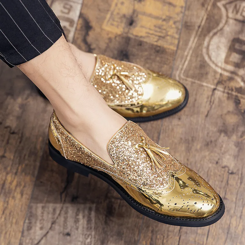 Gold formal deals shoes mens