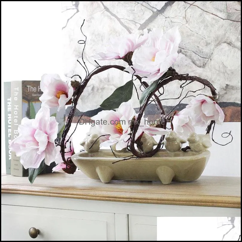 185cm Artificial Magnolia Flower Branch Silk Azaleas Flower Foaming Branches For Home Wedding Decoration Fake Floral