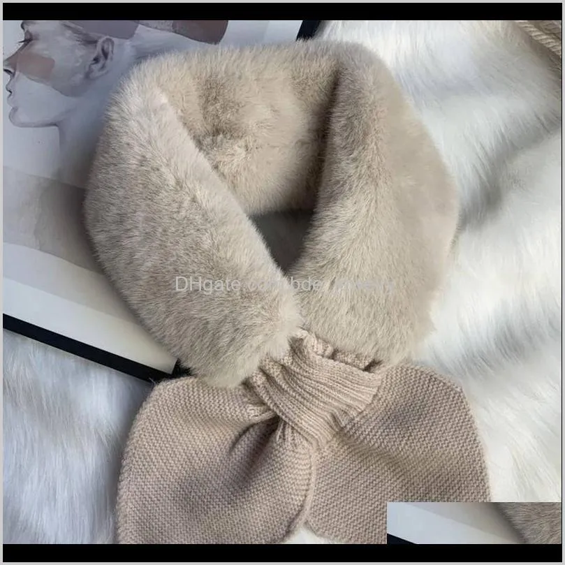 new fashion soft women faux fur collar scarf plush collar neck warmer winter foulard femme skinny silk shawl wrap