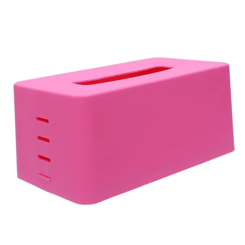 Tissue Boxes & Napkins Rectangular Plastic Napkin Box Toilet Paper Dispenser Case Holder Home Office Decoration (rose Red) 21.5*9.3*12cm