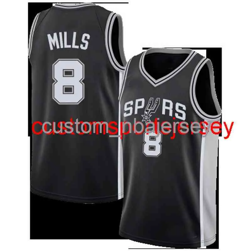 Maglia da uomo e da donna Patty Mills # 8 Swingman Jersey cucita con nome personalizzato qualsiasi numero maglie da basket