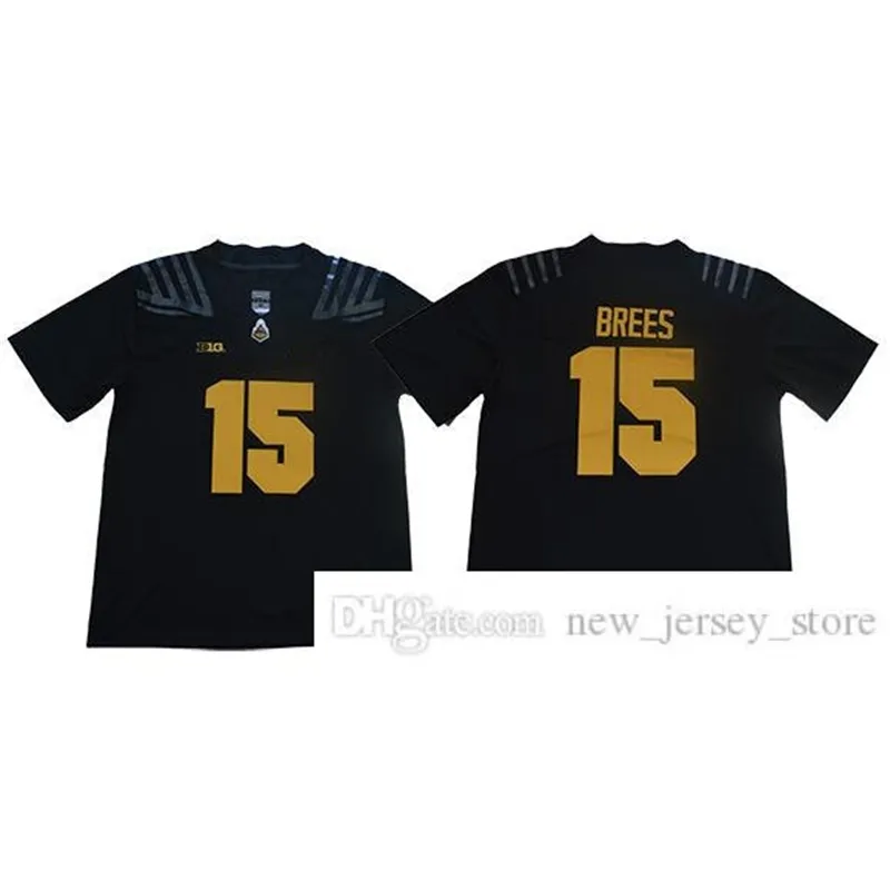 Purdue Boilermakers Drew Brees 15 Football Jersey Black Stitched S XXXL