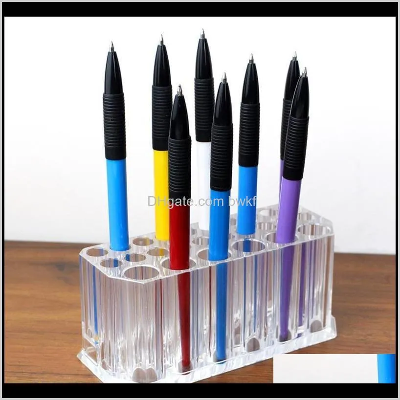 acrylic 26 holes cosmetic storage box lipstick brushes holder display shelf home table transparent makeup storage organizer box