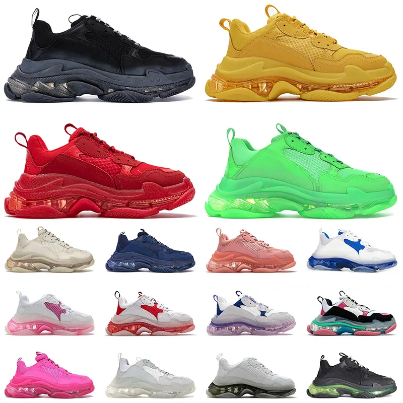 balenciaga balenciaca triple s 2021 أحدث وصول الثلاثي s 17fw باريس منصة الاحذية الرجال النساء مصمم الأزياء كريستال واضح وحيد أبي balengiaca المدربين أحذية رياضية