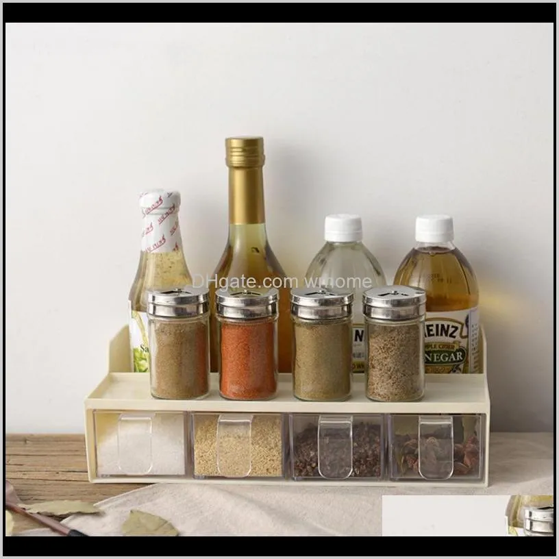 Hushållningsorganisation Hem GardenMulti-Function Spice Jar förvaringshållare Säspenning Rack Kökskåpsredskap levererar utrymme Saving D