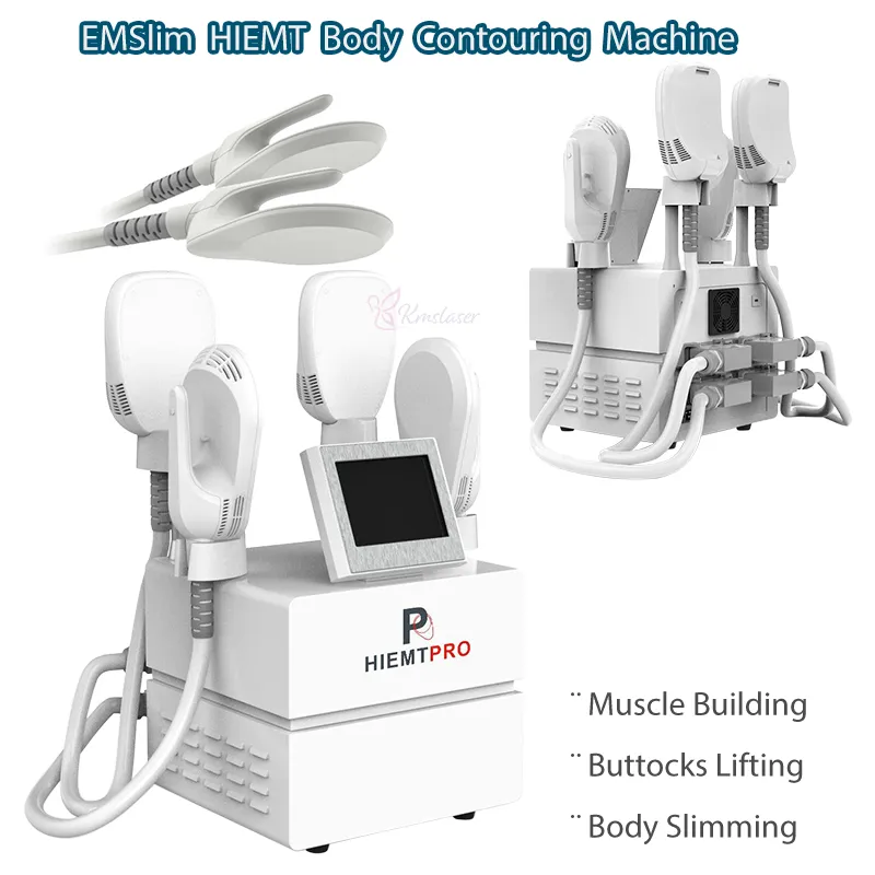 4 Handgrepen Hiemt Emslim Body Slimming Machine Elektromagnetische Spier Stimulatie Vet Branden Massage Beauty Apparatuur