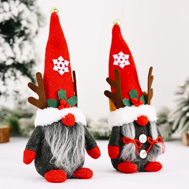 Gnomes Christmas Decor Creative Antlers Dwarf Ornaments Swedish Gnome xmas Faceless Forest Old Man Doll Gifts