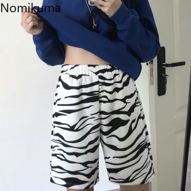 Nomikuma été taille haute Shorts décontracté mode droite lâche pantalons courts femmes coréen Streetwear Ropa Mujer 3b573 210514