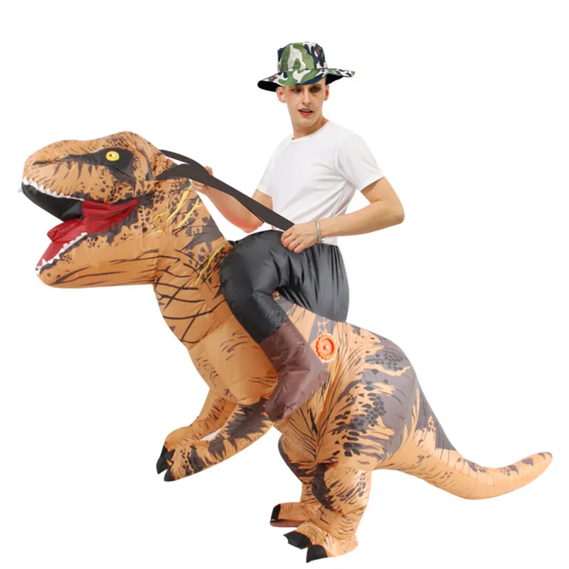 Costume de thème d'Halloween Mount Dragon Cartoon Fête de dinosaure gonflable Performance Eve de Noël 6 couleurs pour adultes