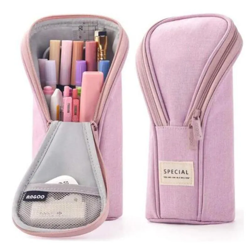 Pencil Bags -Angoo Golf Style Pen Bag Case Special Color Phone Holder Fabric Storage Pouch Organizer Pink