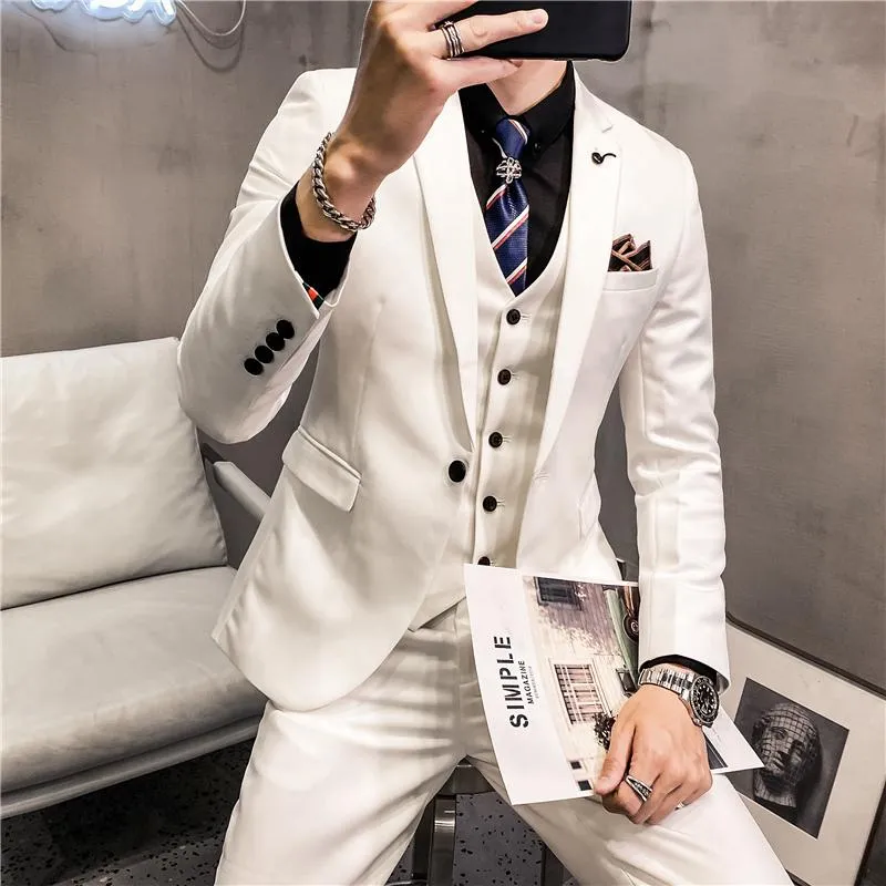150時間限定 メンズスーツブレザー21スーツのスーツソリッドカラーシングルボタントレンドビジネスカジュアルスリーピーススリム男性イギリススタイルフォーマル Web限定価格 Pelangi Sch Id