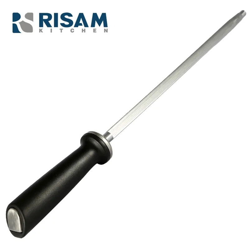 Risamsha Redonda Sharpener Haste Haste Sharpening Tool Diamante Faca de Cozinha Aço Magnético Clever RR003 210615