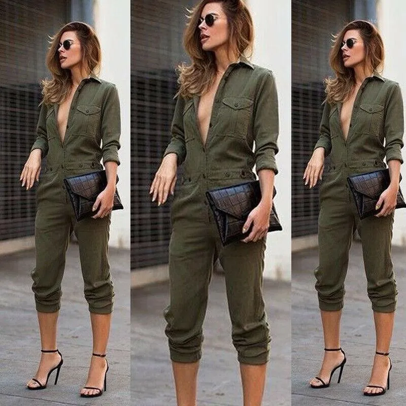 Jumpsuits das Mulheres Macacão Damen Ol Lange Top Hosen Set Elegant Outfits Jumpsuit Playsuit Kleidung