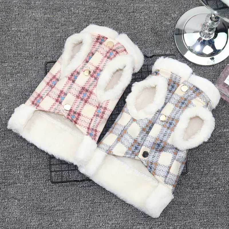 Vêtements pour chiens de laisse vêtements d'hiver pour animaux de compagnie chiot en peluche chiot petit chiens