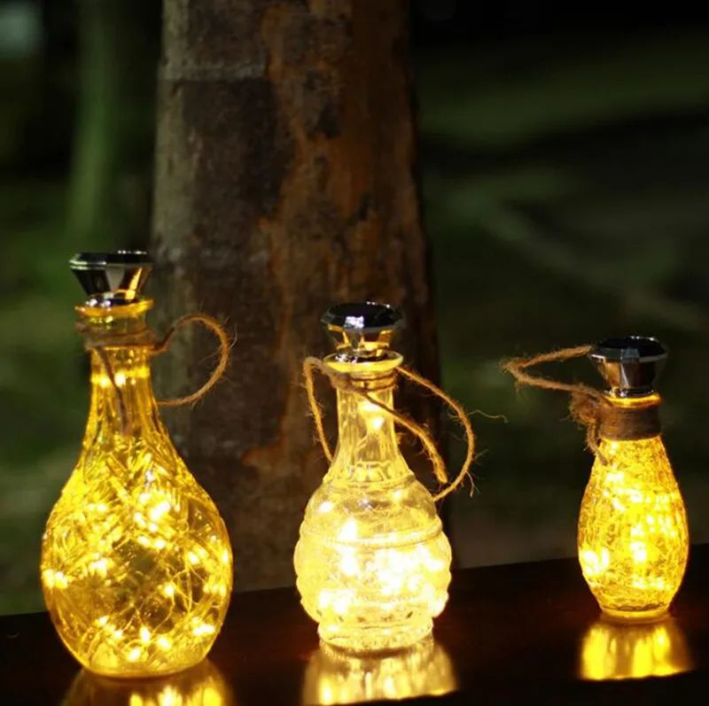 Solar powered wine bottle lights clearance