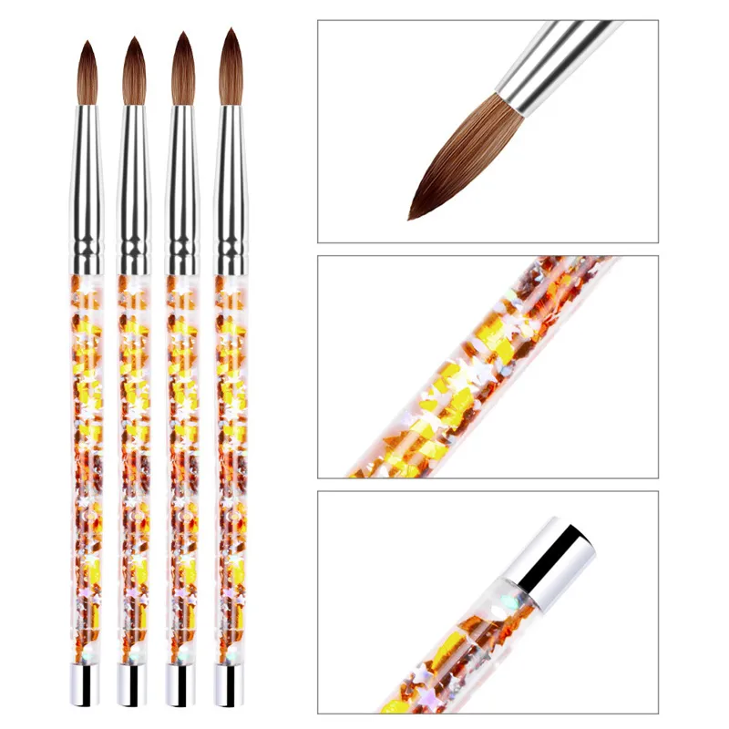 UV Gel Acrílico Nail Art Brush Tool Escovas de Ombre para Manicure Desenho Pen Point Unhas Projeto Pintura DIY Ferramentas